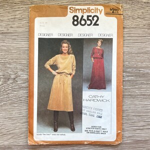 Einfachheit 8652 Vintage Damen Zweiteiler Kleid | Cathy Hardwick Design | Größe 10, Brustumfang 32,5 | 1970er Jahre Schnittmuster, Cut