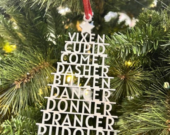 Reindeer name ornament | wood | Rudolph