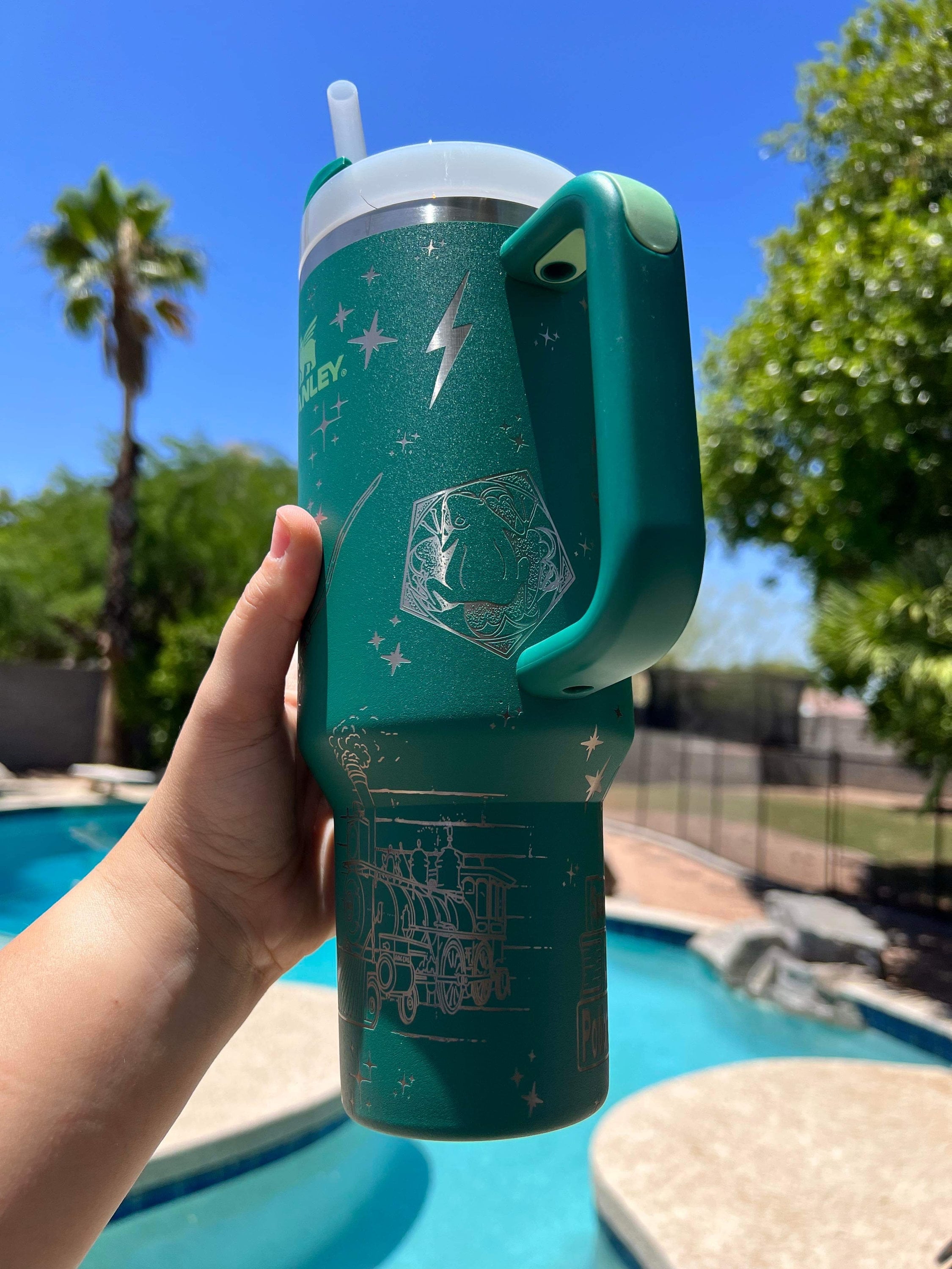 Stanley Tumbler Watermelon Moonshine Laser Engraved Full Design 