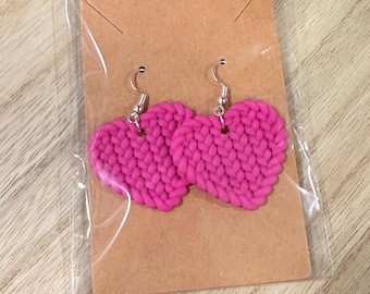 Textured Heart Earrings | Lightweight Statement Earrings | Handmade Jewelry | Cute Colorful Heart Earrings | Gift for Her