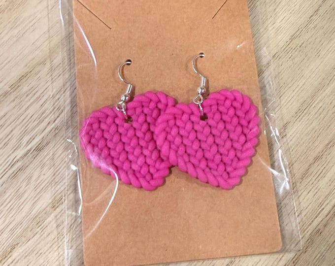 Textured Heart Earrings | Lightweight Statement Earrings | Handmade Jewelry | Cute Colorful Heart Earrings | Gift for Her