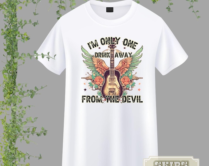 One Drink Away From The Devil T-shirt | Drinking | Country