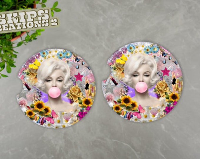 Car Coasters | Floral | Marilyn Monroe | Pack Of 2