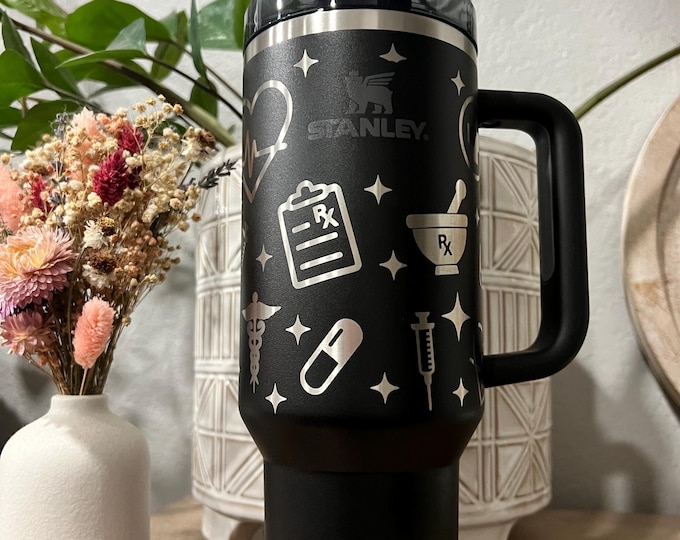 Pharmacy Technician | Laser Engraved | Gifts For Her | Insulated Travel Mug | Laser Svg For Tumbler | 40Oz Tumbler