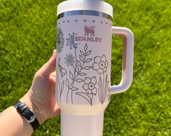 Teacher | floral | Tumbler | Gift | laser engraved | half design