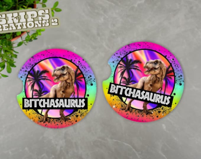 Car Coasters | Bitchasaurus | Pack Of 2