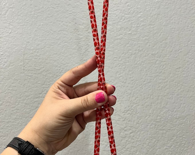 Printed 12” straws | Strawberry | Red