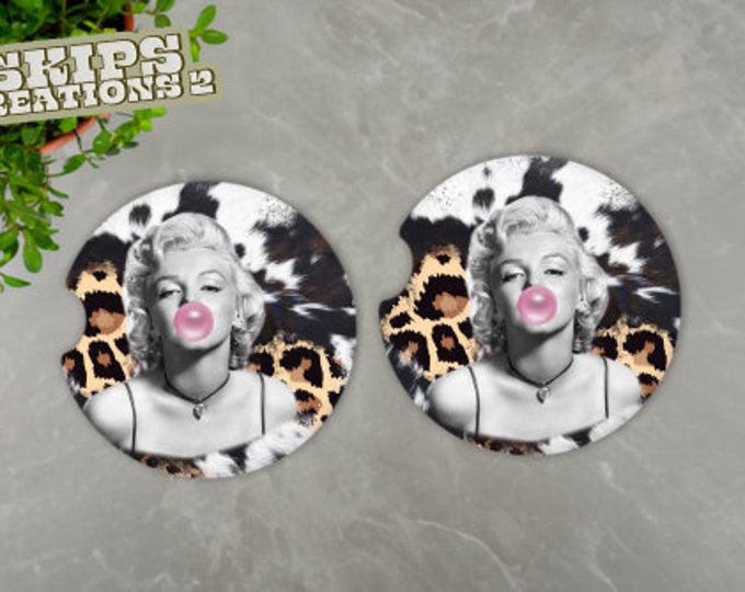 Car Coasters | Bubble Gum | Marilyn Monroe | Pack Of 2