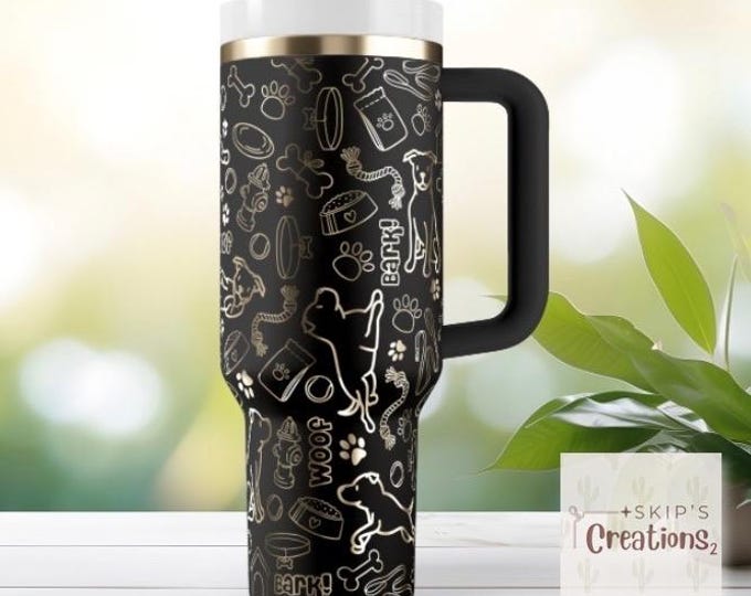 Pitbull | Dog Things | Bones | Tumbler | laser engraved | full design