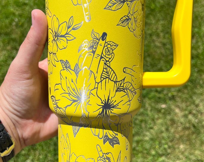 Floral middle fingers | Simple Modern Trek | 40oz