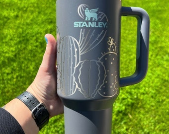 Cacti | Cactus | Succulent | Tumbler | laser engraved | half design