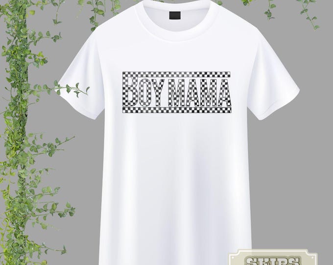 Boy Mama T-shirt | Mom | Checkered