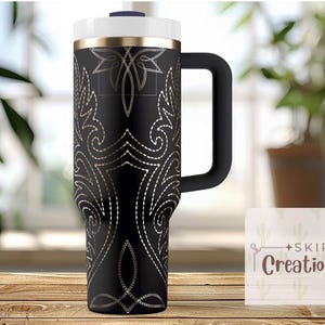 Boot stitch | Western | Tumbler | laser engraved | full design