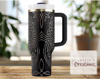 Boot stitch | Western | Tumbler | laser engraved | full design