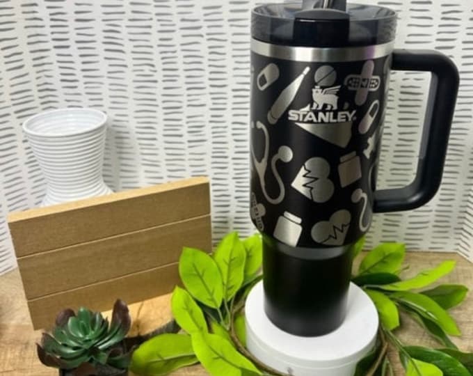 Stanley Tumbler | healthcare | nurse | laser engraved | half design