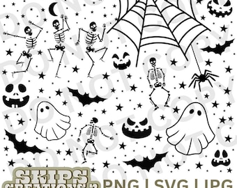 Halloween doodles | svg | png | jpg | digital | 40oz wrap