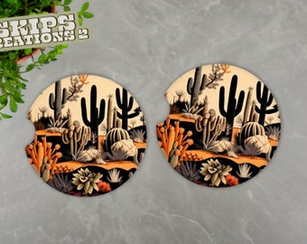 Car Coasters | Desert & Cacti | Pack Of 2