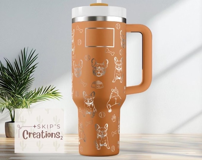French bulldog | Frenchie | Tumbler | laser engraved | full design