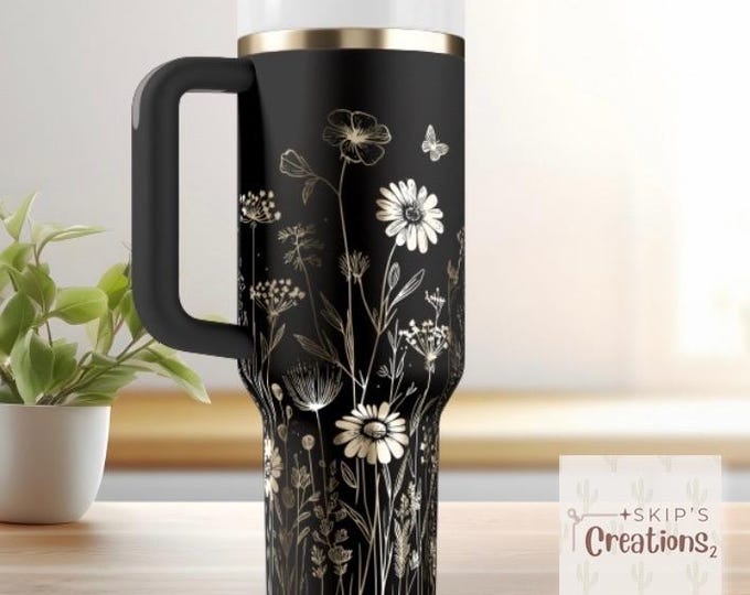 Floral | Butterfly | Tumbler | laser engraved | full design