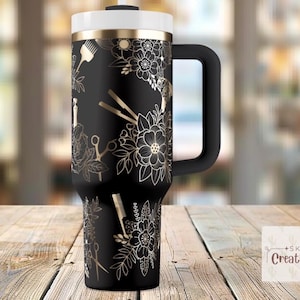 Hairstylist | Cosmo | Floral | Tumbler | laser engraved | full design