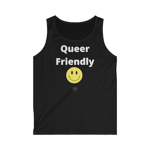 QUEER FRIENDLY Tank | LGBTQ+ Shirt, Pride Rainbow T-Shirt, Transgender Shirt, Gay Pride Month, Queer Bi Pride Summer  Lgbtq Trendy Tees