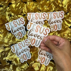 Jesus Loves You Vinyl Sticker: Waterproof Faith Decal