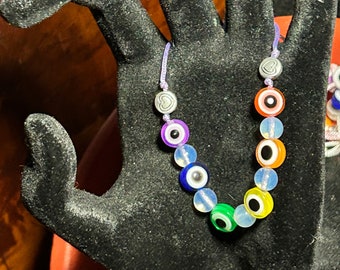 Rainbow evil eye bracelet