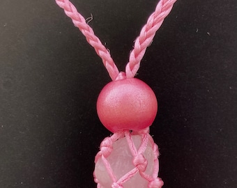 Macramé Necklace with Clear Quartz