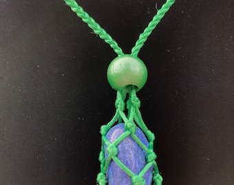 Macramé Necklace with Dumortierite