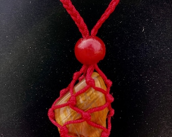 Macramé Necklace with Tiger’s Eye