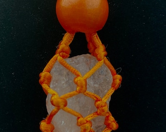 Macramé Necklace with Clear Quartz