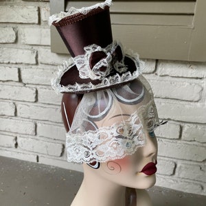 Vintage Victorian Steampunk Mini Top Hat Gothic Halloween Cosplay Costume