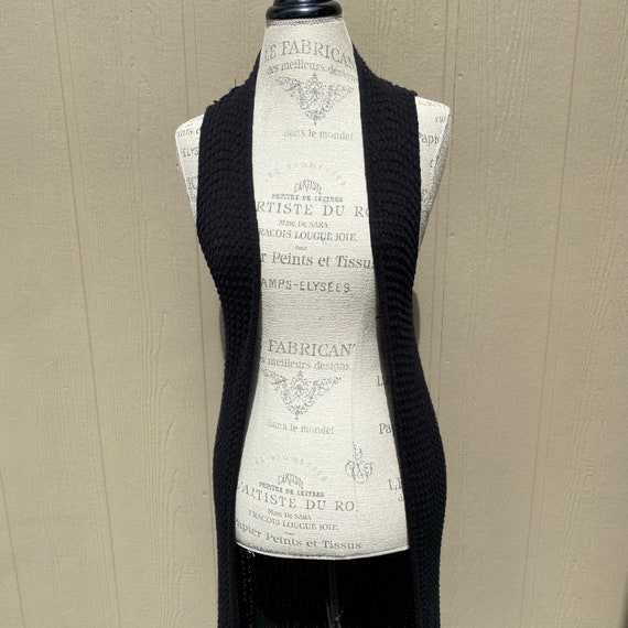 Vintage Open Crochet Boho Long Sweater Vest Cardi… - image 3