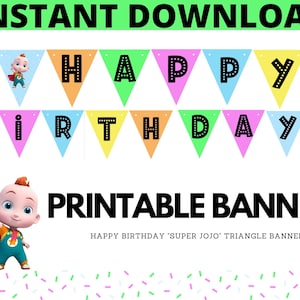 Super Jojo Printable Birthday Banner & iPhone Invitation Kit
