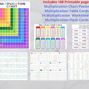 Multiplikationspaket - 108 druckbare Seiten (aktualisiert)