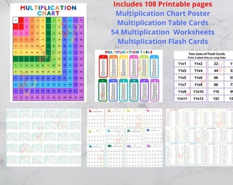 Multiplication Bundle - 108 Printable Pages (Updated)