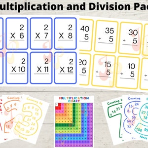 Multiplication and Division Flash Cards  1 - 12 , with Skip Counting Cards