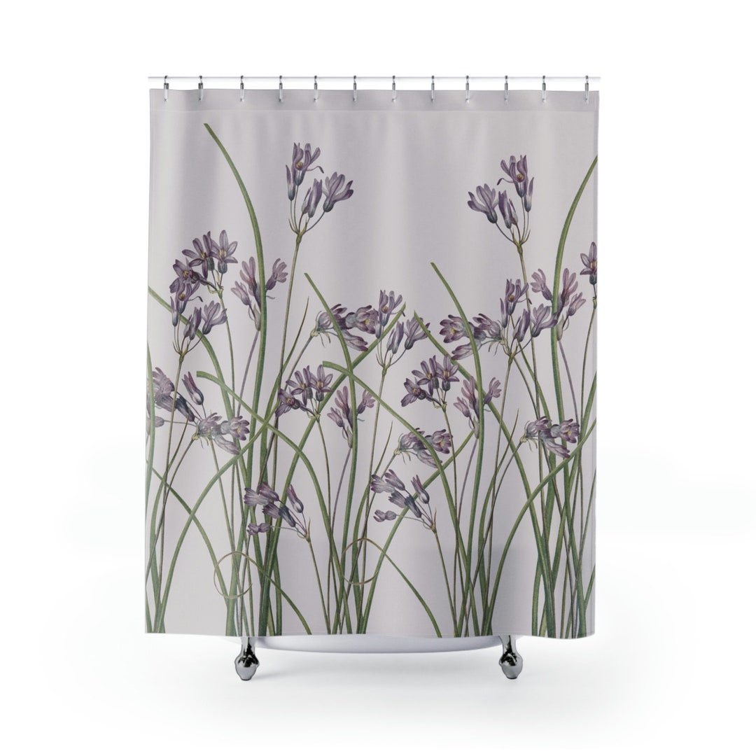 Lavender Floral Shower Curtain, Floral Shower Curtains, Botanical