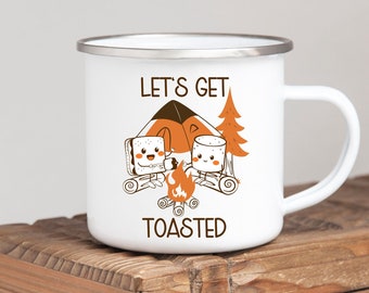 Let's Get Toasted Camping Mug, Smore's Coffee Mug, Campfire Mug, Retro Camping Mug, Marshmallow Mug, Camping Gifts, Coffee Cup