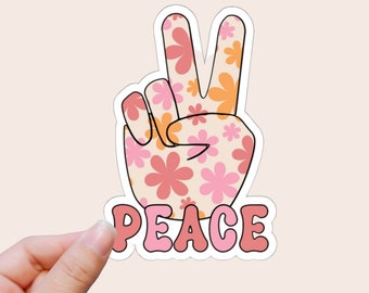 Peace Sign Sticker, Retro Hippie Sticker, Flower Power Sticker, Peace Kiss-Cut Sticker, Groovy Sticker, Kiss-Cut Stickers