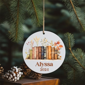Personalized Reader Ornament, Book Ornament, Bookish Gift, Book Lover Ornament For Her, Literary Gift, Bookworm, Stocking Stuffer