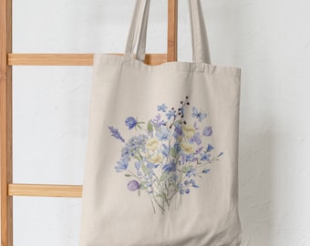 Wildflower Tote Bag, Floral Tote Bag, Cute Tote Bag, Shopping Bag, Tote Bag For Women, Shoulder Bag, Tote Bag Aesthetic, Gift For Women