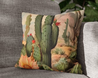 Cactus Pillow Cover, Desert Pillow Cover, Cactus Cushion, Southwestern Decor, Succulent Pillow, Throw Pillow Cover, Accent Pillow, 20x20