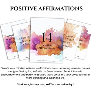 Cartes d'affirmation inspirantes, citations de pleine conscience, messages inspirants, cartes positives, cartes de motivation, CBH et CBT