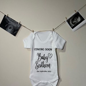 Baby Reveal Vest, Pregnancy Announcement Vest, Baby Coming Soon Vest.