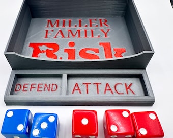 Personalized Custom Color Name Risk Dice Box 3D Printed