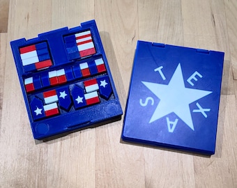Texas State Custom Catan Magnetic Slim Game Piece Set, Holder/Storage - TEXAS Star