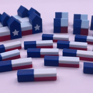Texas State USA America Custom Catan Game Piece Set