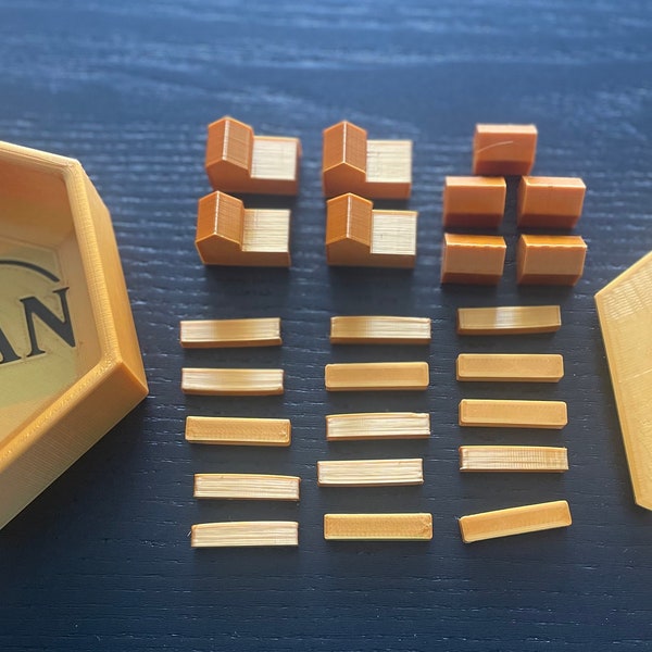 Catan Custom Personalized Color and Name - Game Piece Set, Holder/Storage