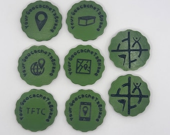 Custom Geocaching GeoCoin GeoTag Token - Lot of 20